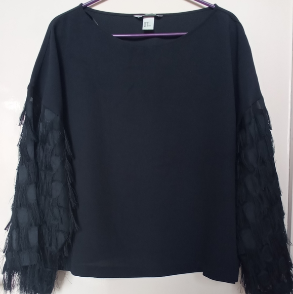 Boxy Top with Fringe Sleeves New H&M - Picture 5 of 8